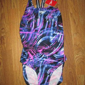 Womens SPEEDO racerback competition one piece swimsuit bathing suit sz 36 US NWT